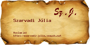 Szarvadi Júlia névjegykártya
